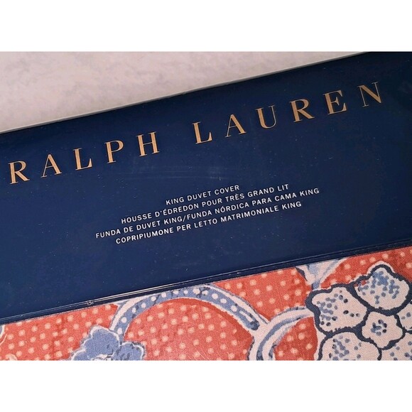 Ralph Lauren Mirabelle Duvet Cover King Bed Orange Cotton 108x96in $425 NEW - Picture 4 of 9